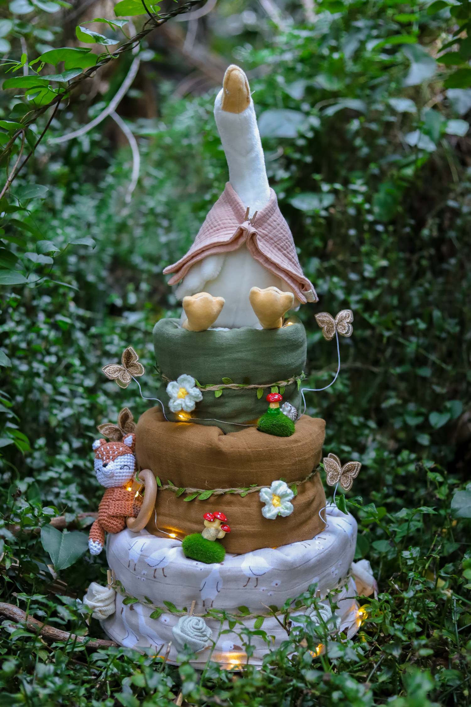 Enchanted Woodland 3-Tier Nappy Cake – Indiblu - Main Image