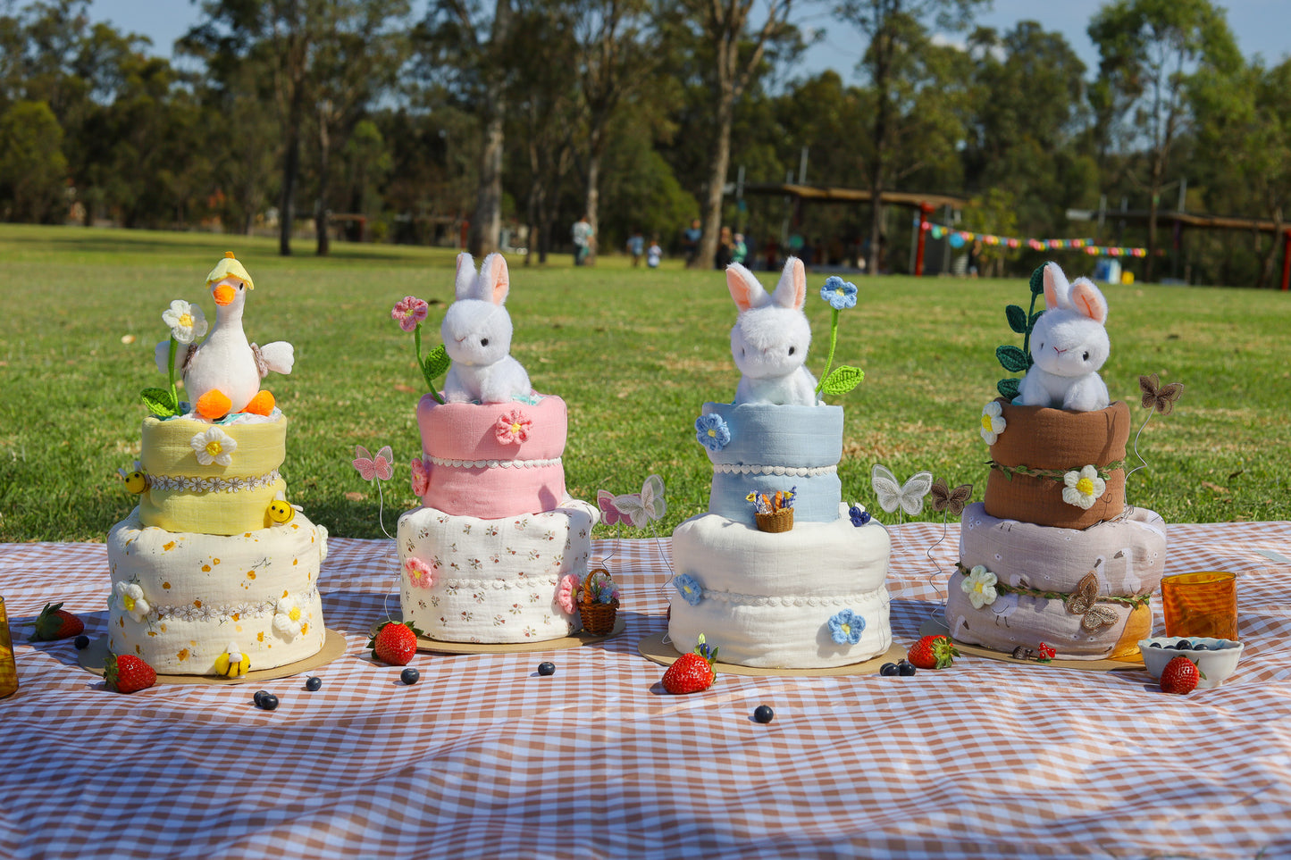 Mini Strawberry Picnic Nappy Cake