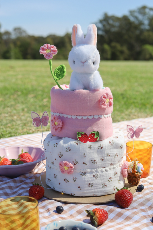 Mini Strawberry Picnic Nappy Cake