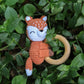 Cute orange fox crochet rattle toy