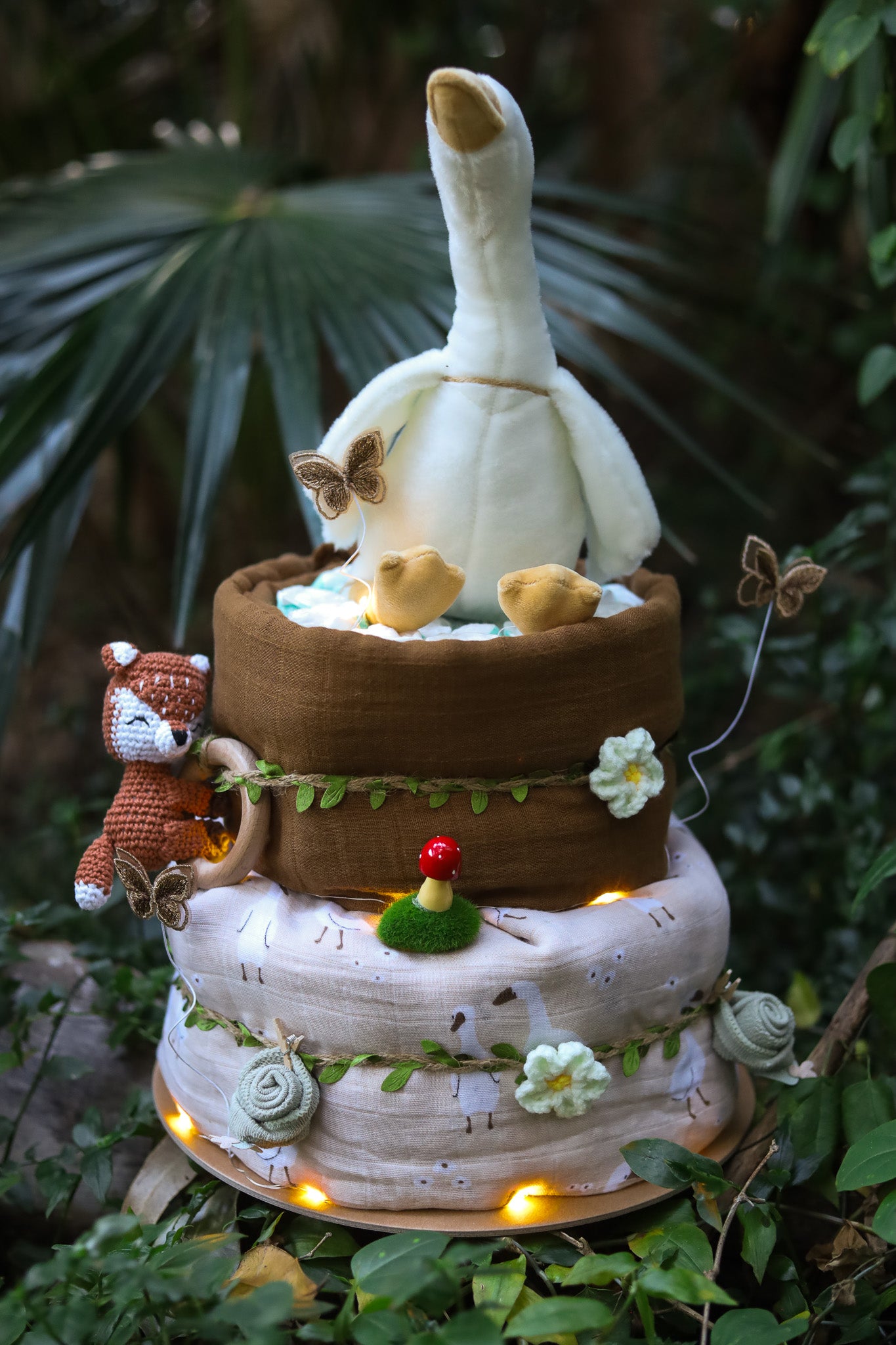 Enchanting woodlands 2-tier nappy cake