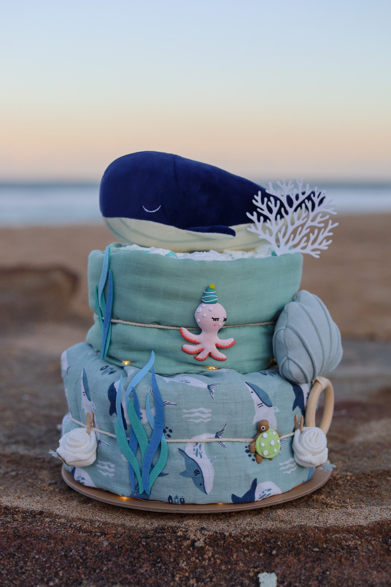 Charming Sea 2-Tier Nappy Cake