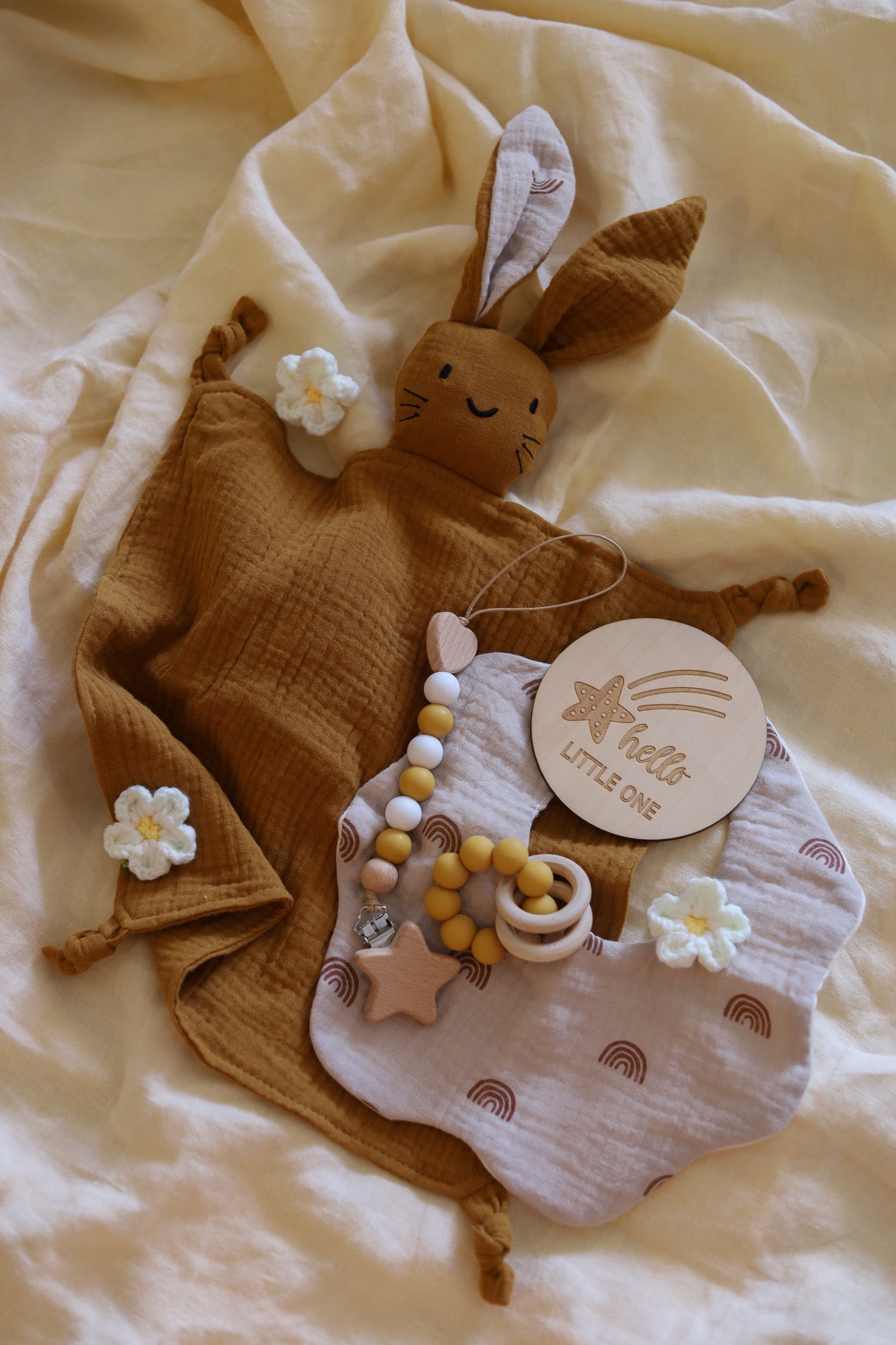 Mustard Bunny Collection - 5 Piece Unisex Baby Gift Set Box