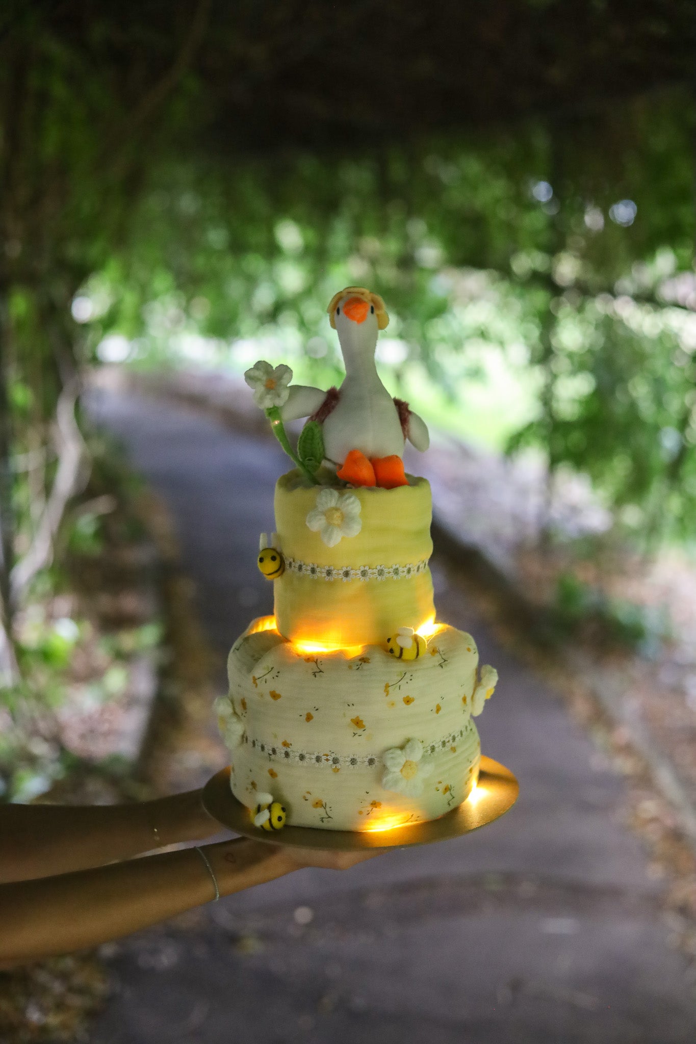 Mini Bees & Daisies Nappy Cake