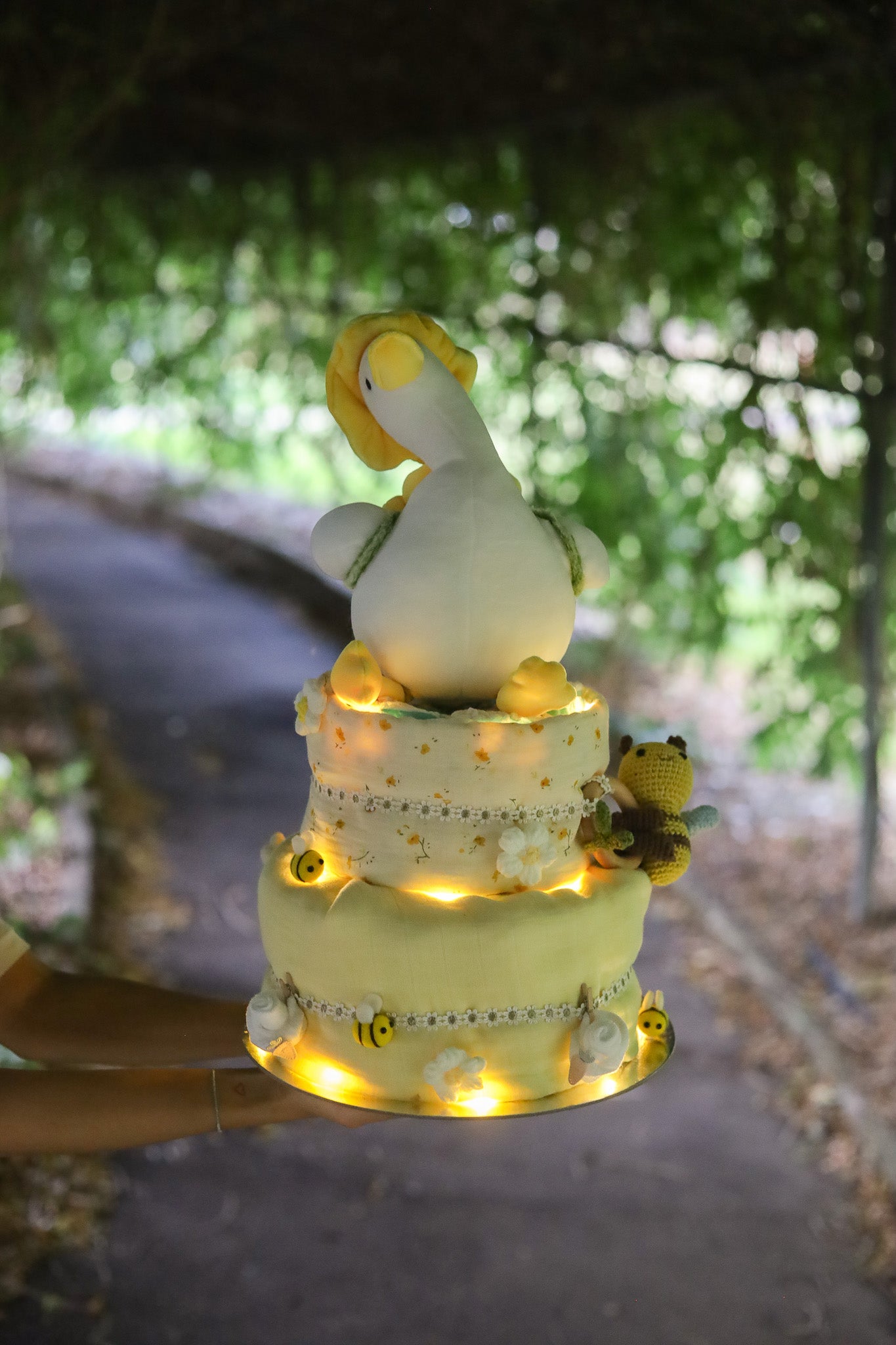 Bees & Daisies 2-Tier Nappy Cake