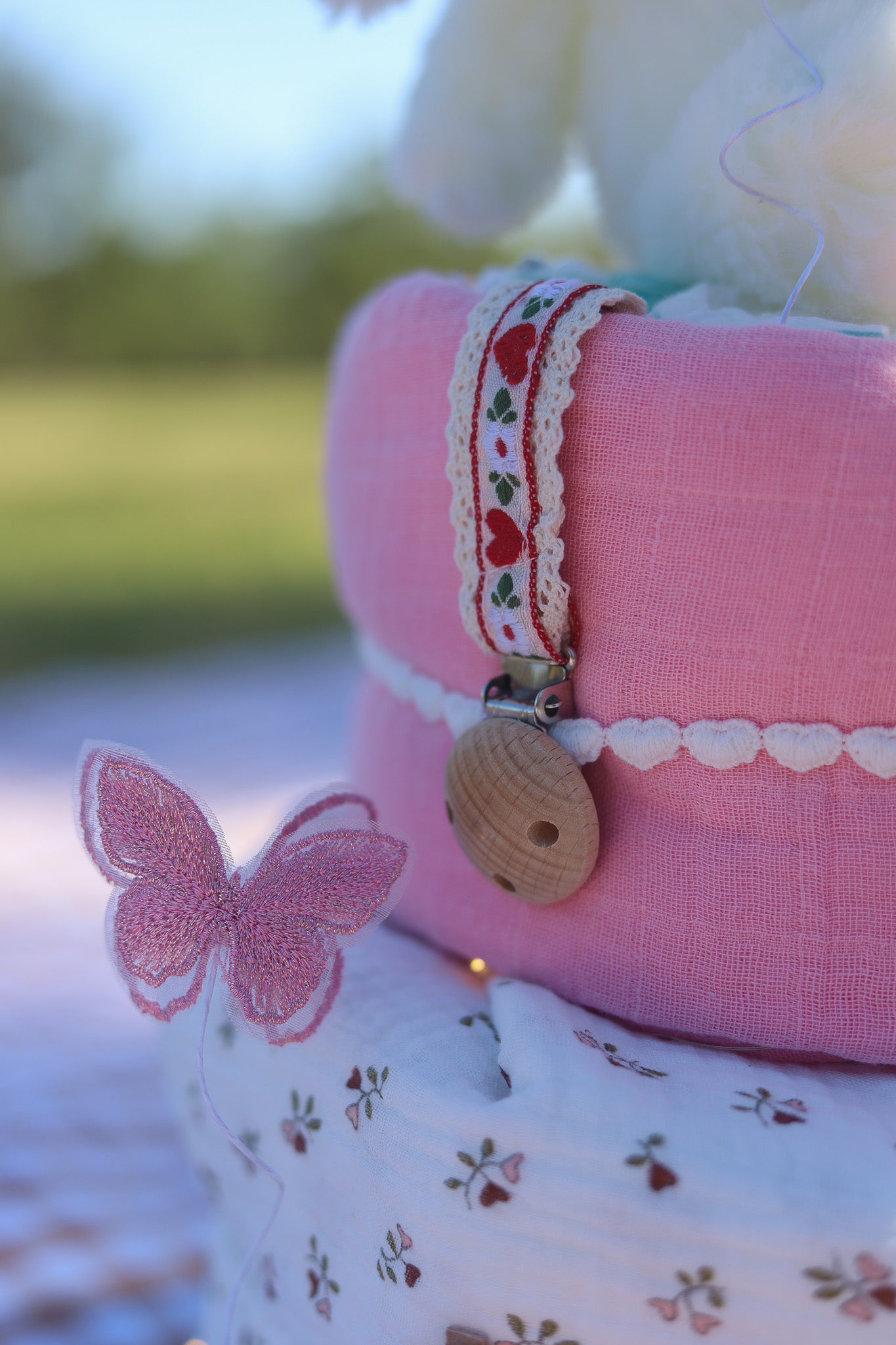 Strawberry Picnic 2-Tier Nappy Cake