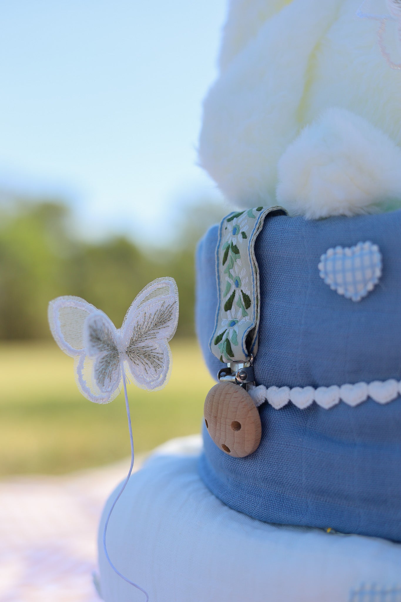 Baby Blue Picnic 2-Tier Nappy Cake