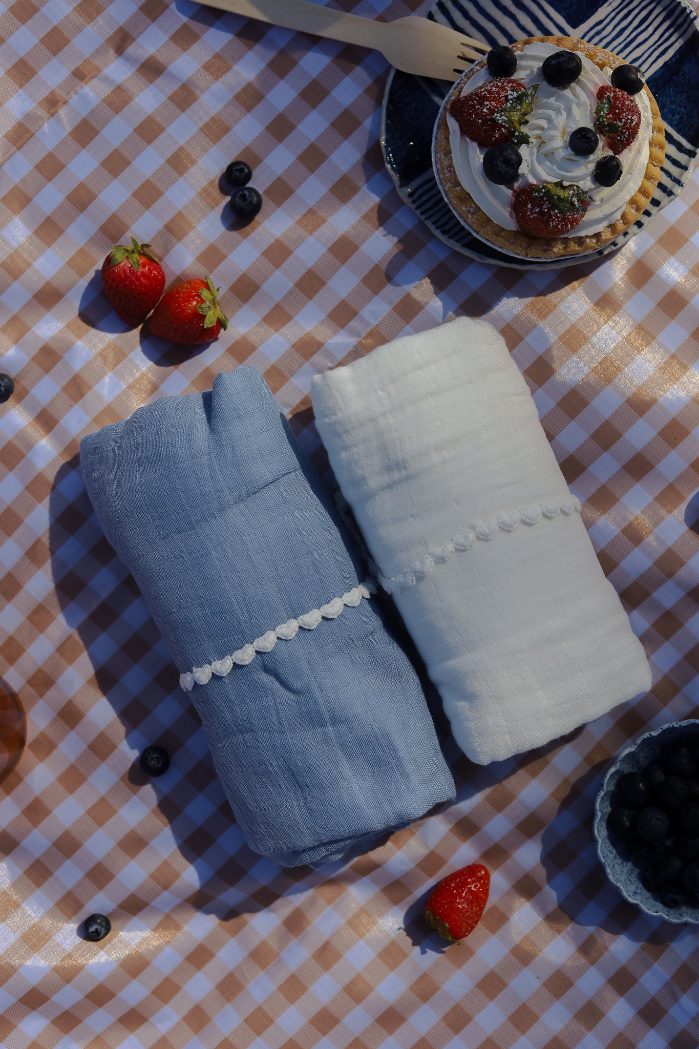 Baby Blue Picnic 2-Tier Nappy Cake