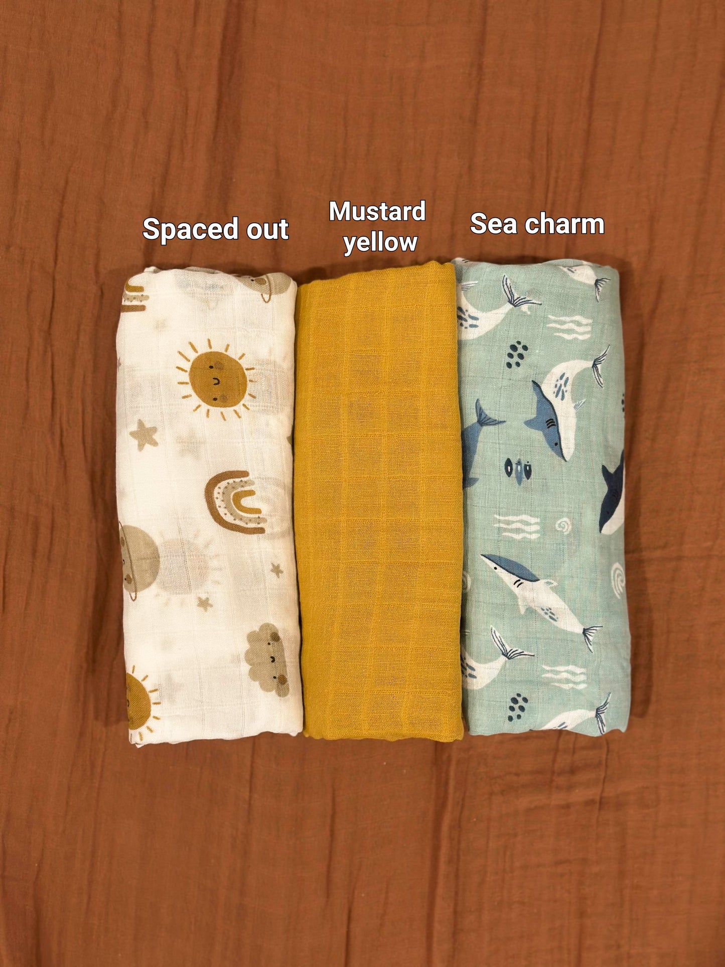 Mix-and-Match Pack of 3 Muslin Swaddle Wraps