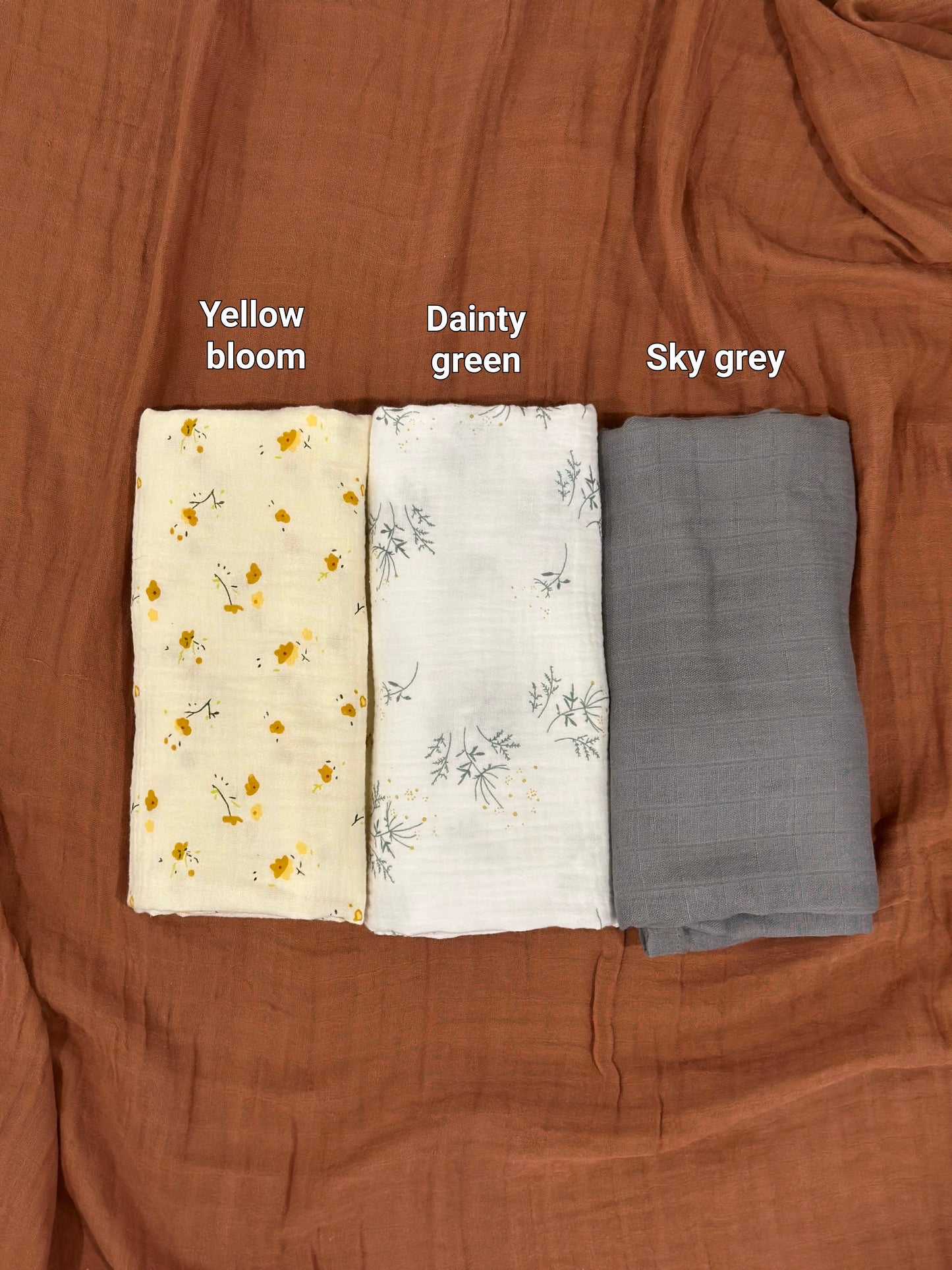 Mix-and-Match Pack of 3 Muslin Swaddle Wraps