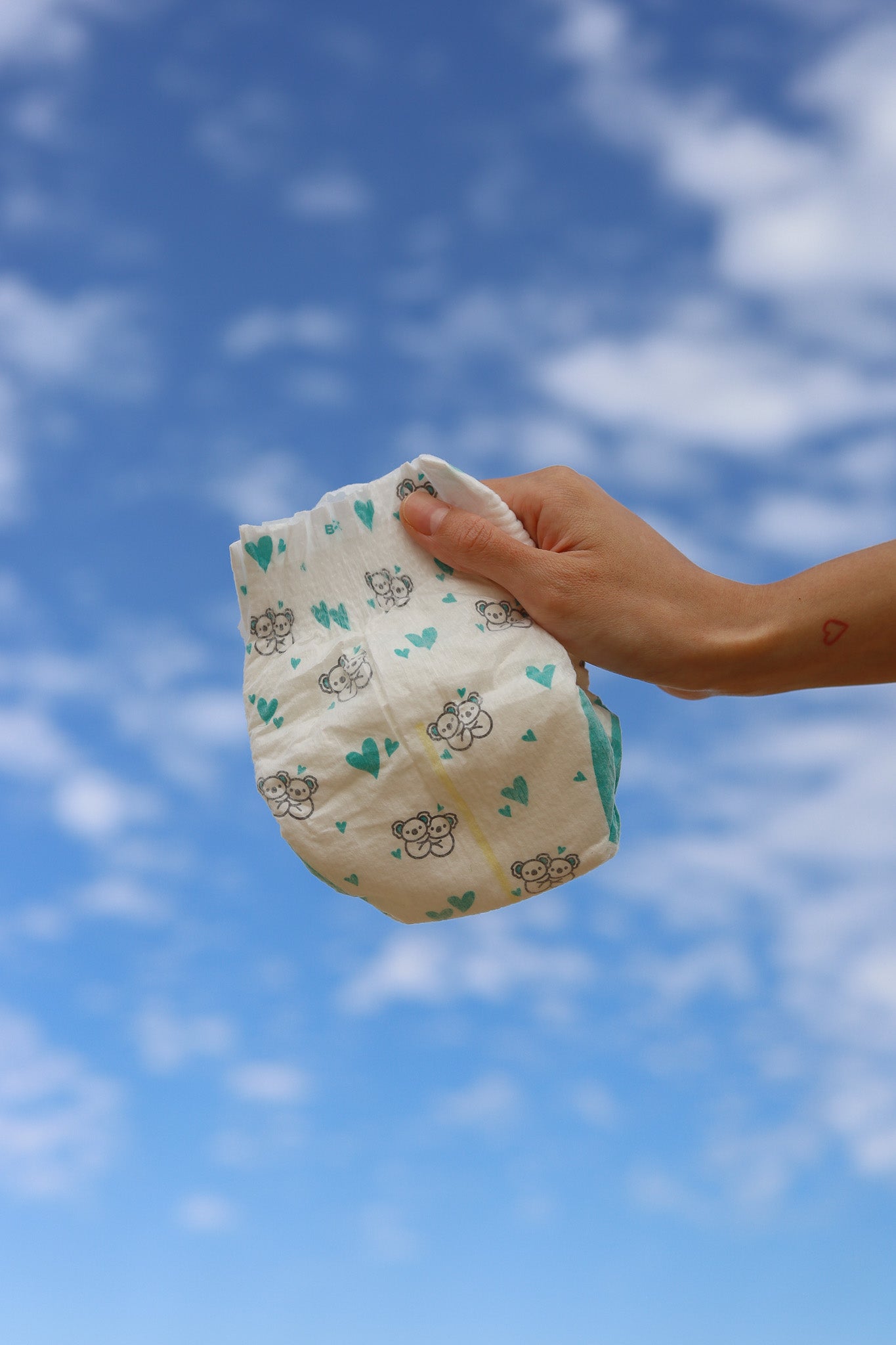 45 premium organic bamboo nappies for newborn baby as part of 3-tier Magical Sky nappy cake